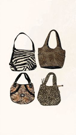 Bolsas con estampado animal Y2K
