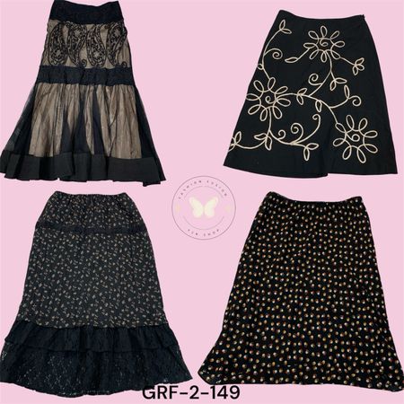 Chic Black Poly Printed Skirt – Everyday Glam (GRF-2-149)