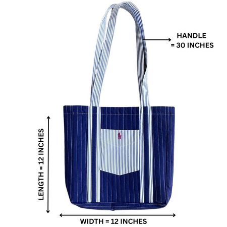 Upcycled quilted RL Cotton Tote Bag