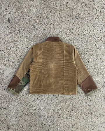 Upcycled Camo Contrast Workwear Jacket