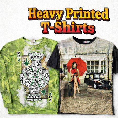 Schwere bedruckte T-Shirts