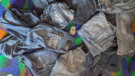 Y2K embroidered bootcut jeans
