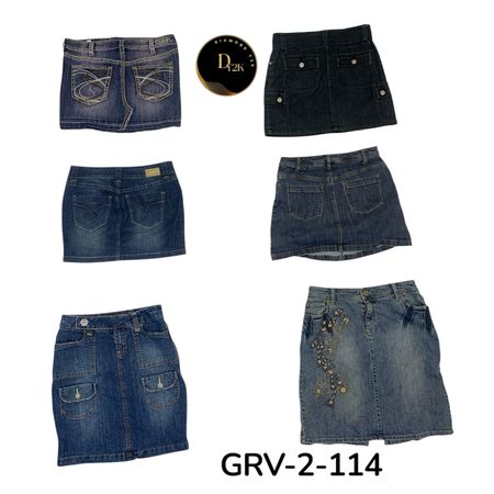 Trendy Y2K Denim Mini Skirt – Throwback 2000s (GRV-2-114)