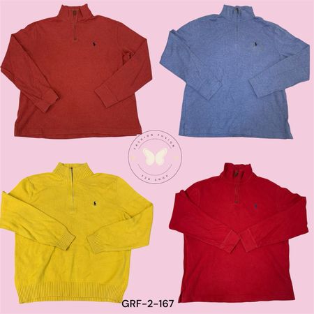 Modern Slim Fit Polo Knit Sweater for Men – Soft Cotton Blend – Black  (GRF-2-167)