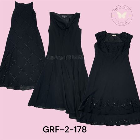 •	“Black Polyester Dress with A-Line Silhouette – Elegant & Light”  (GRF-2-178)