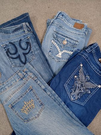 #249 Pantalones vaqueros acampanados Y2k para damas