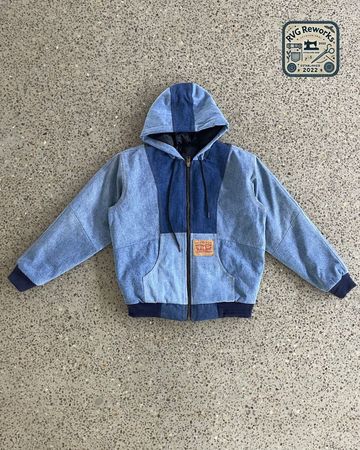 Upcycled LLW Denim Panel Hoodie