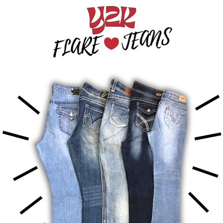 Y2K flare Jeans - Mix Vintage Wash
