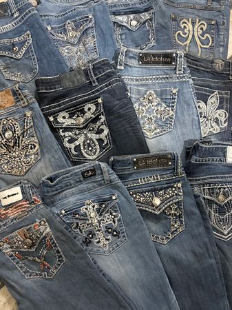 Y2K LADIES JEANS ONLY BOOTCUT stone, work, embroidery