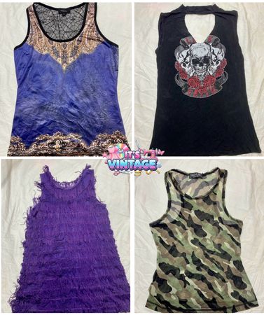 Y2K Graphic & Tank Top Wholesale Bundle | 2000s Edgy Trend Styles | VA214