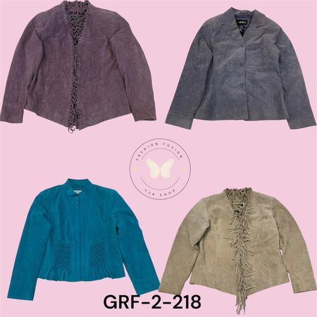 Women’s Cropped Suede Jacket – Trendy Street Style  (GRF-2-218)