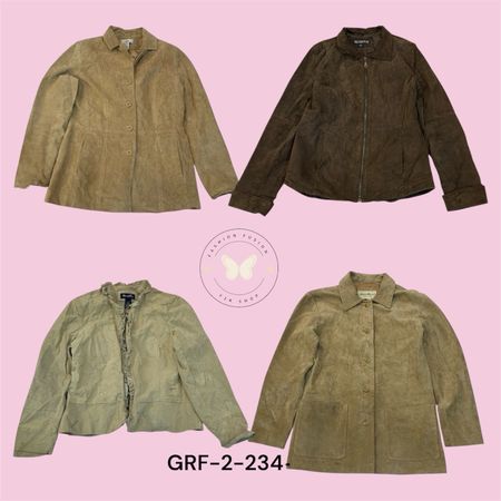 Zip-Up Moto Suede Jacket with Pocket Detailing (GRF-2-234)