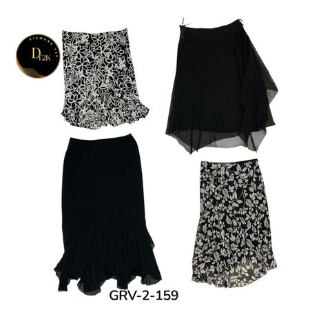 Black & White Printed Poly Skirt – Trendy Chic (GRV-2-159)