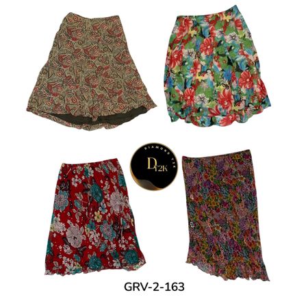 Retro Mix Flora Poly Skirt – Early 2000s Aesthetic (GRV-2-163)