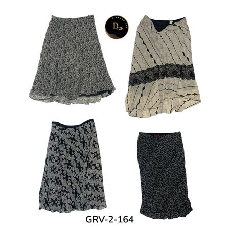 Black & White Printed Poly Skirt – Trendy Y2K Style (GRV-2-164)