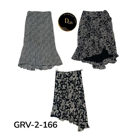 Classic Black & White Printed Poly Skirt – Versatile Fashion (GRV-2-166)