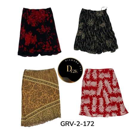Rare Mix Printed Poly Skirt – Iconic Early 2000s (GRV-2-172)