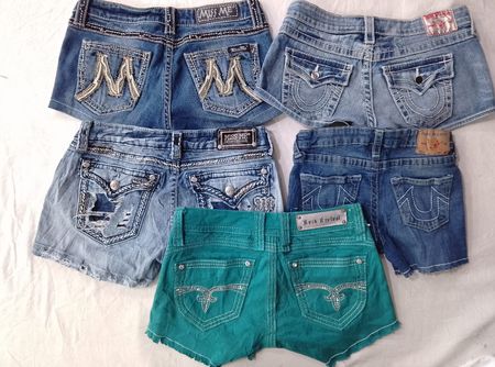 CR6702 Upcycled Y2K Mix Brand Shorts