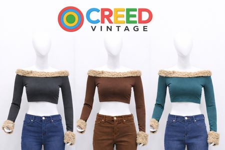 CR1348 Upcycled Snow Bunny Fur-Trim Top