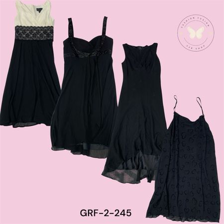 Vestito Stampa Nera Poliestere Premium per Donne (GRF-2-245)