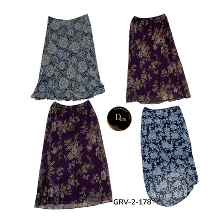 Mix Print Poly Skirt Collection – Trendy Styles )Grv-2-178)