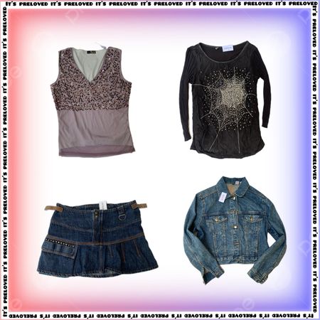 Denim & Diamonds Set-tops, skirts, jeans and jacket (SS-2033)