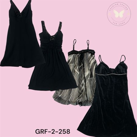 Black Floral Printed Poly Dress – Lightweight & Flowing Fit  (GRF-2-258)