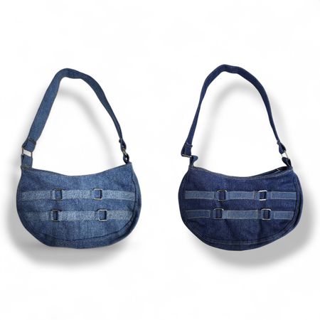 BORSA A SPALLA IN DENIM UPCYCLED Y2K
