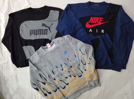 CR6791 Upcycled Patchwork Sweatshirts