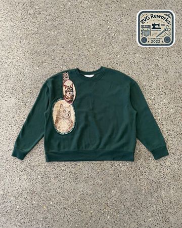 Upcycled Tapestry Patch Sweatshirt