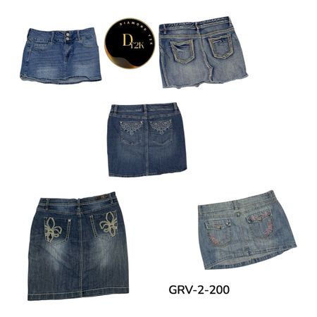 Y2K Low-Rise Denim Mini Skirt – Retro Aesthetic (GRV-2-200)