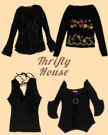 Archive Black Y2k Tops(TH/245)