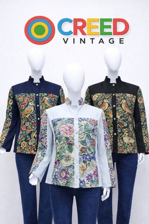 CR1388 Upcycled Floral Tapestry Jacket