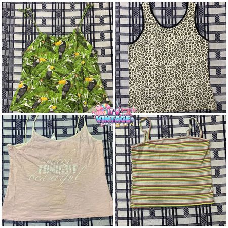Y2K Cami & Tank Top Bundle Wholesale | Graphic, Animal Print & Stripe 2000s Tops | VA168