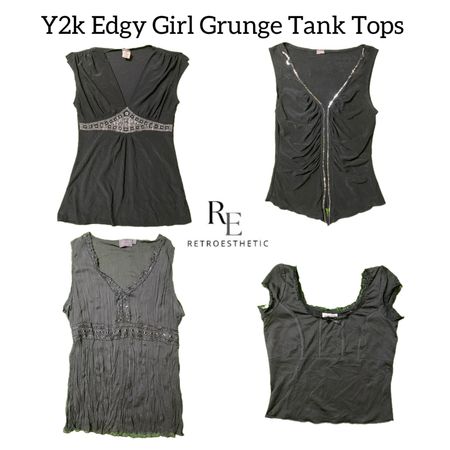 Y2K Edgy Girl Grunge Tank Tops RE-2813