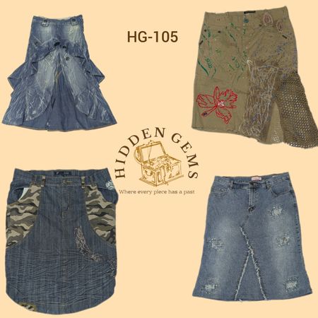 Y2K Unique Denim Midi Skirts (HG-105)