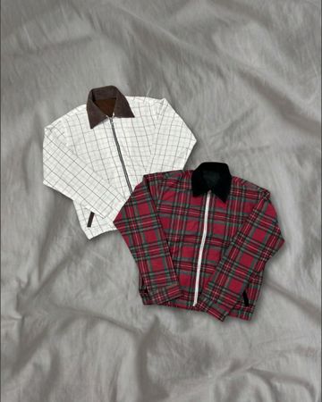 Vestes Harrington à carreaux recyclées