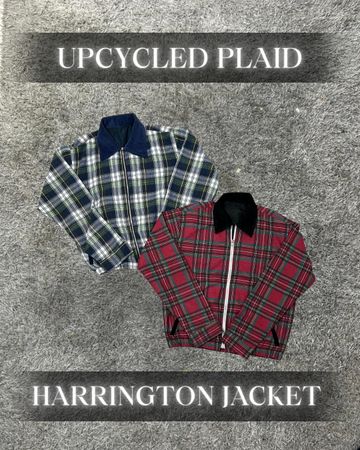 Upcycled Plaid Harrington Jackets