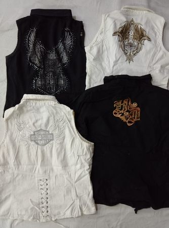 CR6824 Vintage Harley Ladies Zipper Shirts