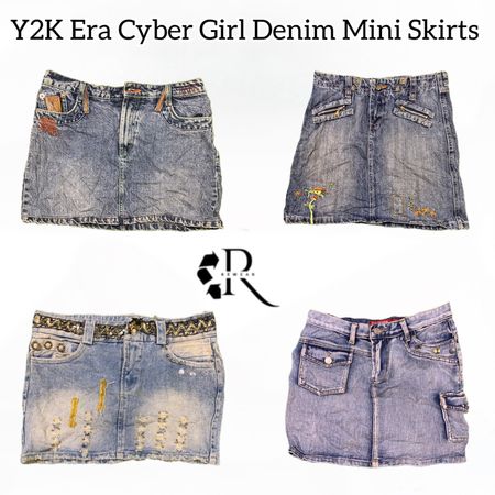 Y2K Girl Era Cyber Denim Mini Skirts Rw-1613