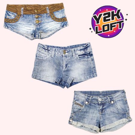 Y2K Britney Era Denim Mini Shorts ( FB -017)