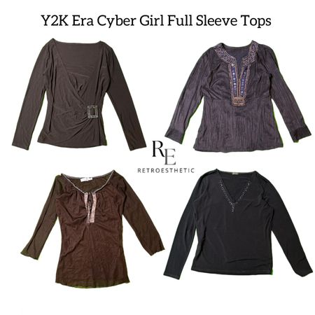 Y2k Era Cyber Girl Full Sleeve Tops RE -2820