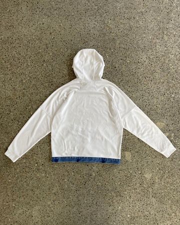 Upcycled Adidas Hoodie With Denim Detail