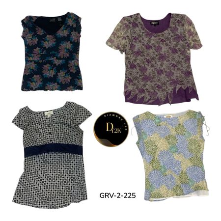 2000s Y2K Short Sleeve Blouse – Chic Feminine Look (GRV-2-225)