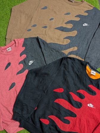 アップサイクル ナイキ スウェットシャツ パッチワーク