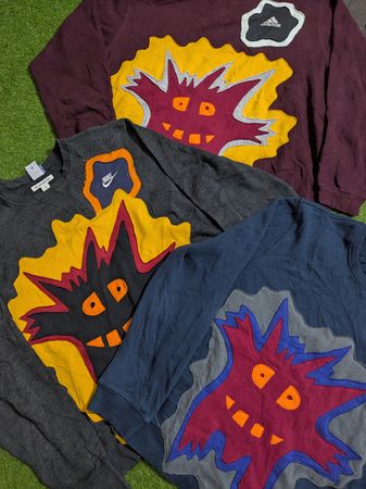 Upcycle Nike & Adidas patchwork sweatshirt
