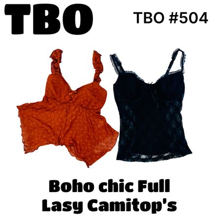 Boho chic full lasy camitops # 504