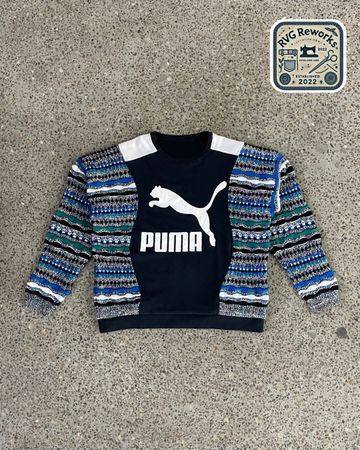 Upcycled Strip Patch Logo Sweatshirt