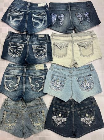 526 Upcycled Ladies Embellished Micro Mini Sexy Hot Shorts