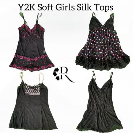 Y2K Soft Girl Silk Tops Rw-1621